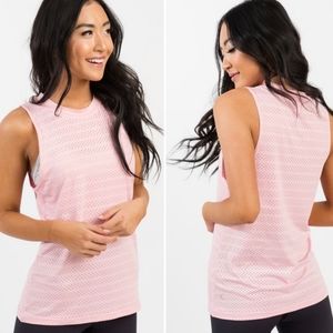 ZYIA Pink Blossom Perforated Chill Tank Top Size S